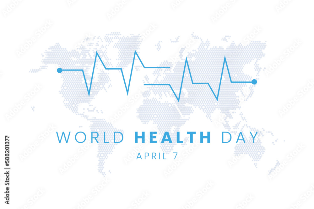 World Health Day observed on April 7th every year. Vector illustration.