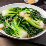 Bok choi and garlic dish, created with Generative AI technology