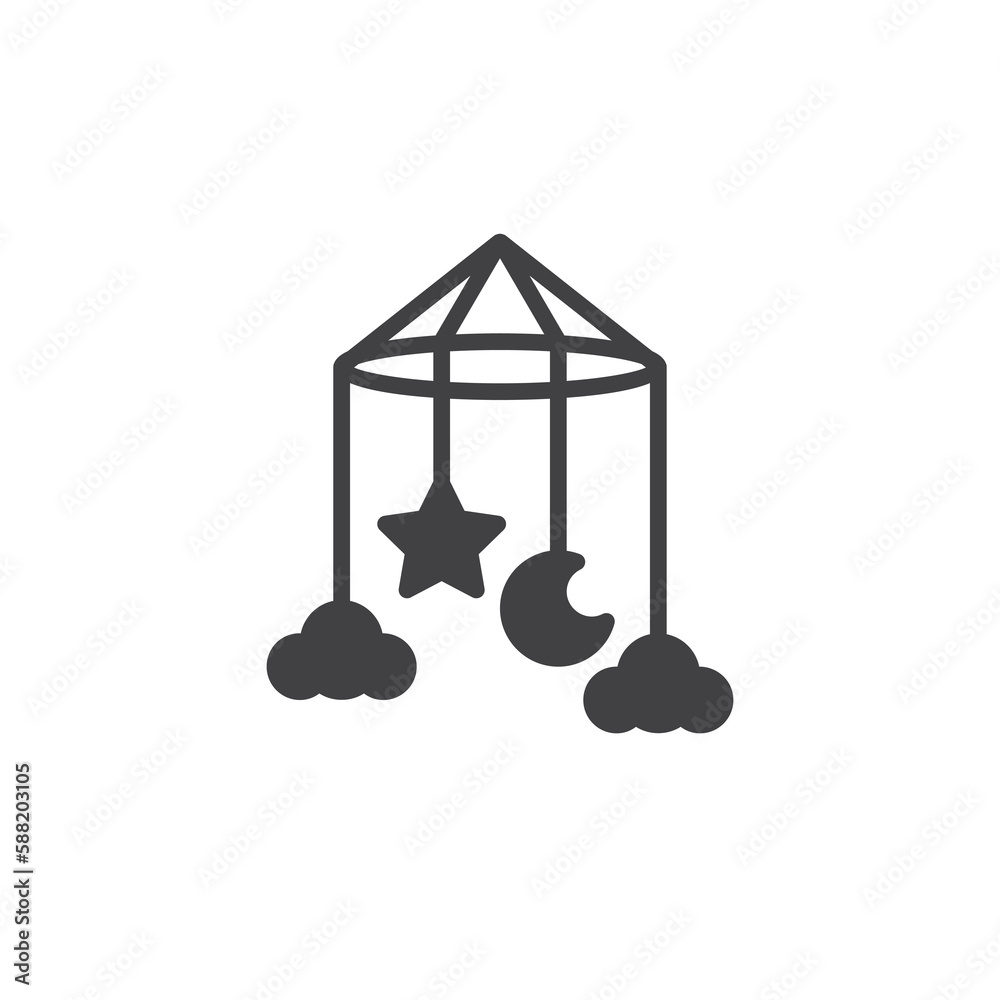 Baby mobile vector icon