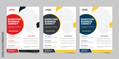 New digital marketing insert book cover adviser flyer, Trendy color variation page workshop template
