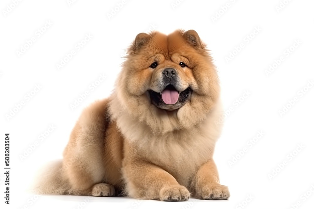 Chow Chow dog isolated on white background. Generative AI Chow Chow dog isolated on white background. Generative AI