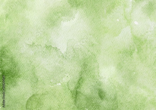Abstract painted green nature watercolor on paper texture background, Digital paint for template or any design