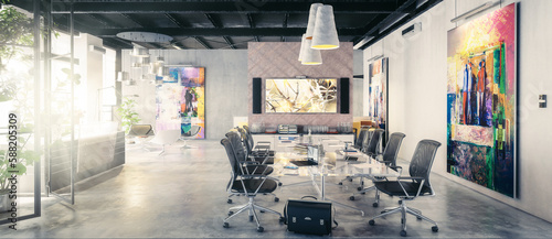 Contemporary Commercial Space Design - panoramic 3d visualization © 4th Life Photography