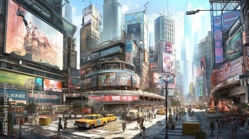 amazing_wondrous_enchanting_Atompunk_Town_Square_at_Times Square in New York