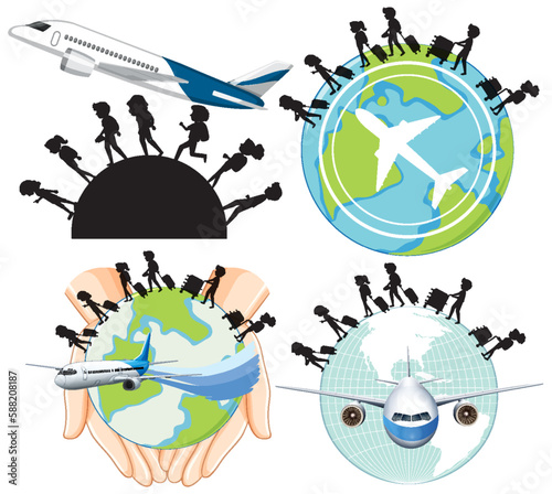 People tourist vector set