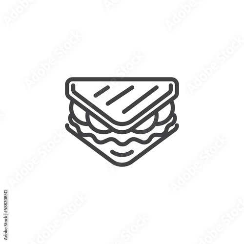 Sandwich toast line icon