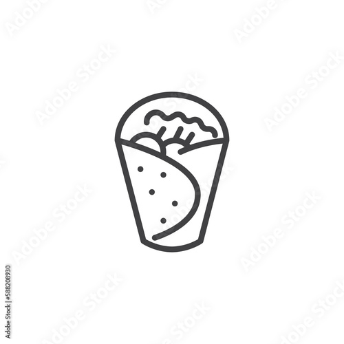 Tortilla wrap line icon