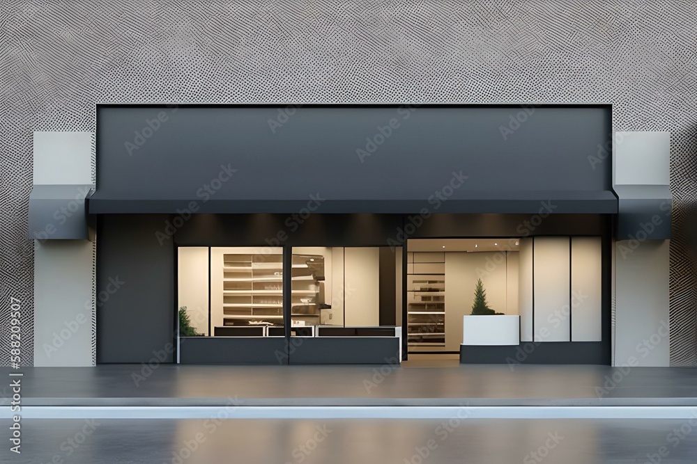 AI generated render of a storefront template commercial marketing AI generated render of a storefront template commercial marketing