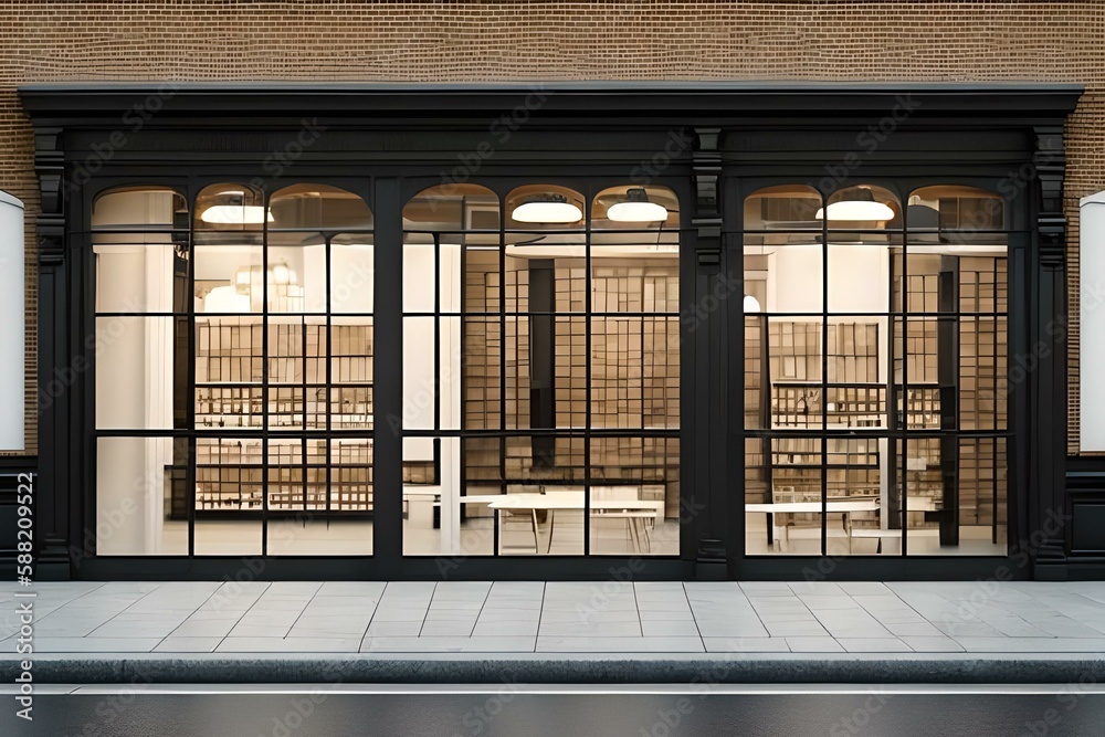 AI generated render of a storefront template commercial marketing AI generated render of a storefront template commercial marketing