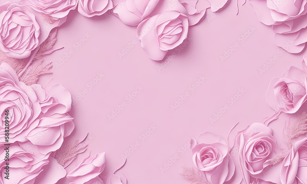pink rose petals ai generative