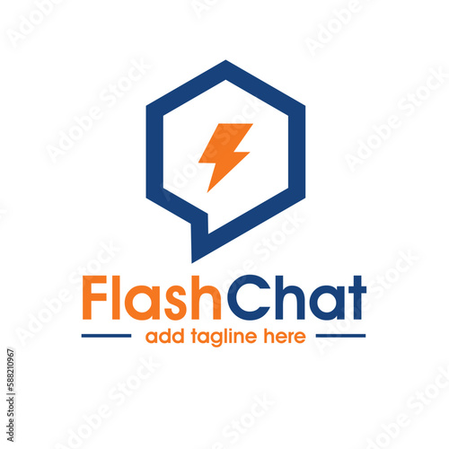 bubble talk with flash or thunder bolt