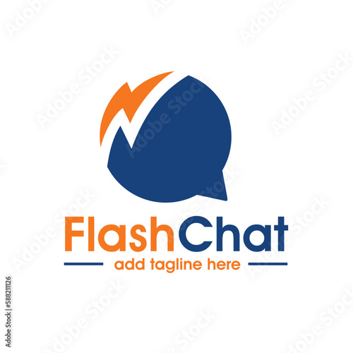 bubble talk with flash or thunder bolt