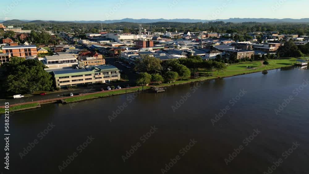 Aerials views over Taree and the Manning River, New South Wales, Australia Aerials views over Taree and the Manning River, New South Wales, Australia
