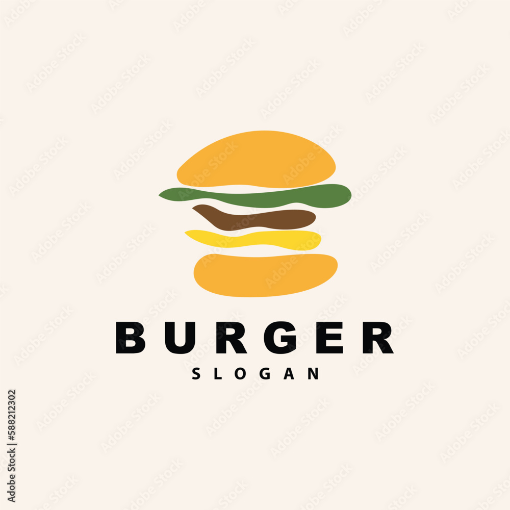 Burger Logo, Fast Food Design, Bread And Vegetables Vector, Fast Food Restaurant Brand Icon Illustration Burger Logo, Fast Food Design, Bread And Vegetables Vector, Fast Food Restaurant Brand Icon Illustration
