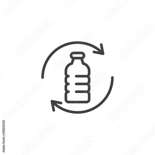 Plastic waste line icon