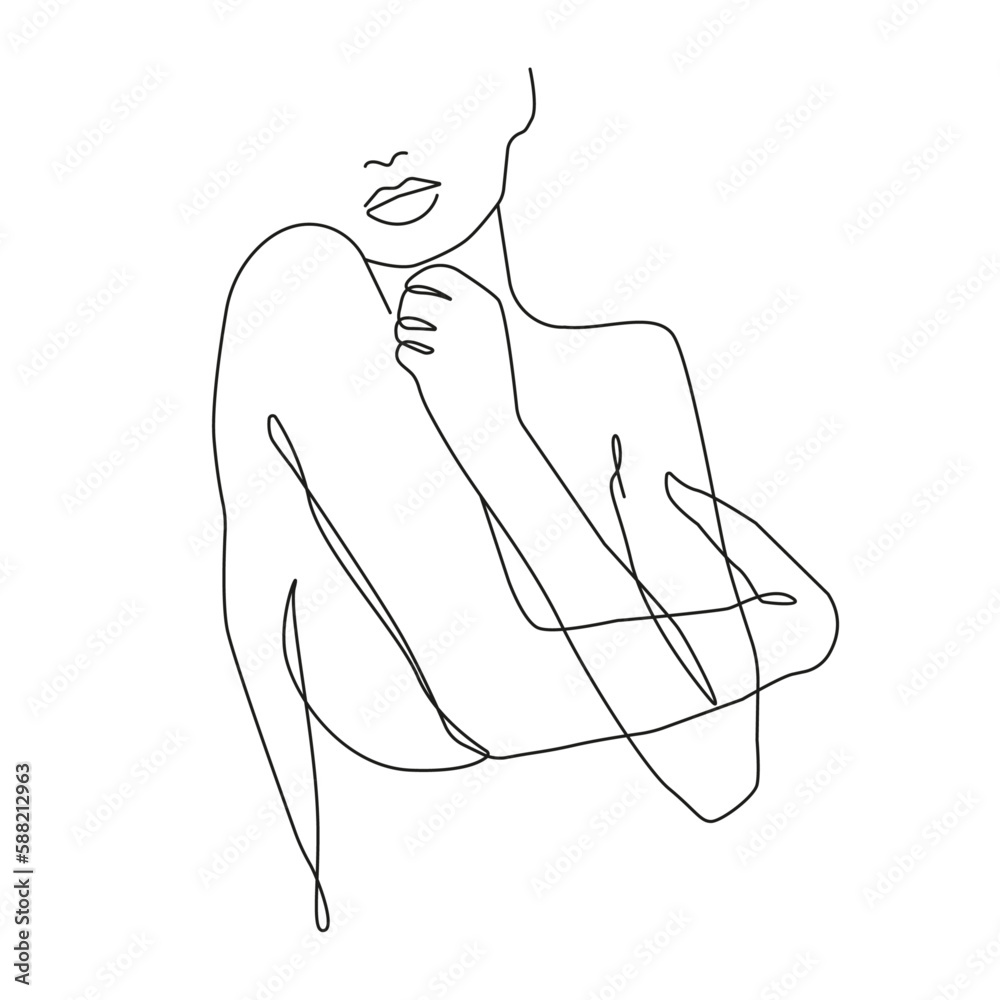 Abstract Woman Body Line Art Drawing. Female Figure Minimalist Illustration. Modern Trendy Line Art Drawing for Wall Decor, Minimal Print, Poster, Social Media. Vector EPS 10 Abstract Woman Body Line Art Drawing. Female Figure Minimalist Illustration. Modern Trendy Line Art Drawing for Wall Decor, Minimal Print, Poster, Social Media. Vector EPS 10