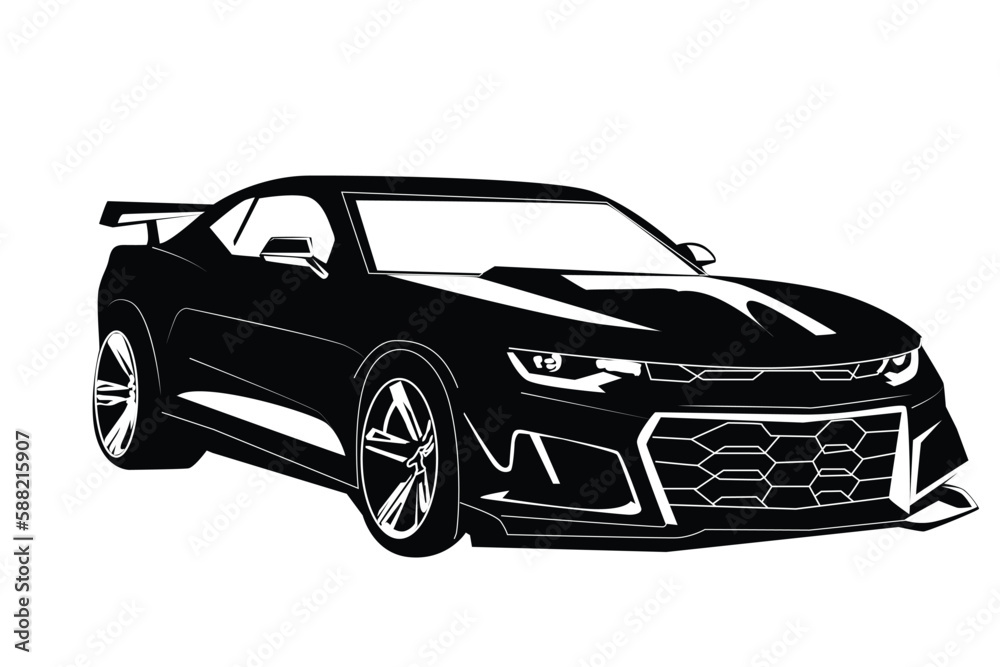sports car silhouette isolated 