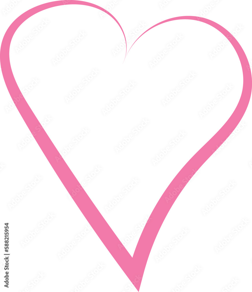 Hand drawn heart. Handdrawn marker heart isolated on white background. Vector illustration for graphic design