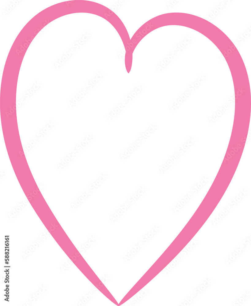 Hand drawn heart. Handdrawn marker heart isolated on white background. Vector illustration for graphic design
