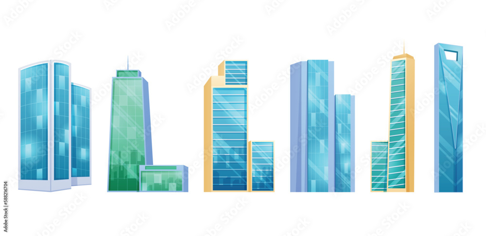 Futuristic Towers and buildings in modern style vector illustration
