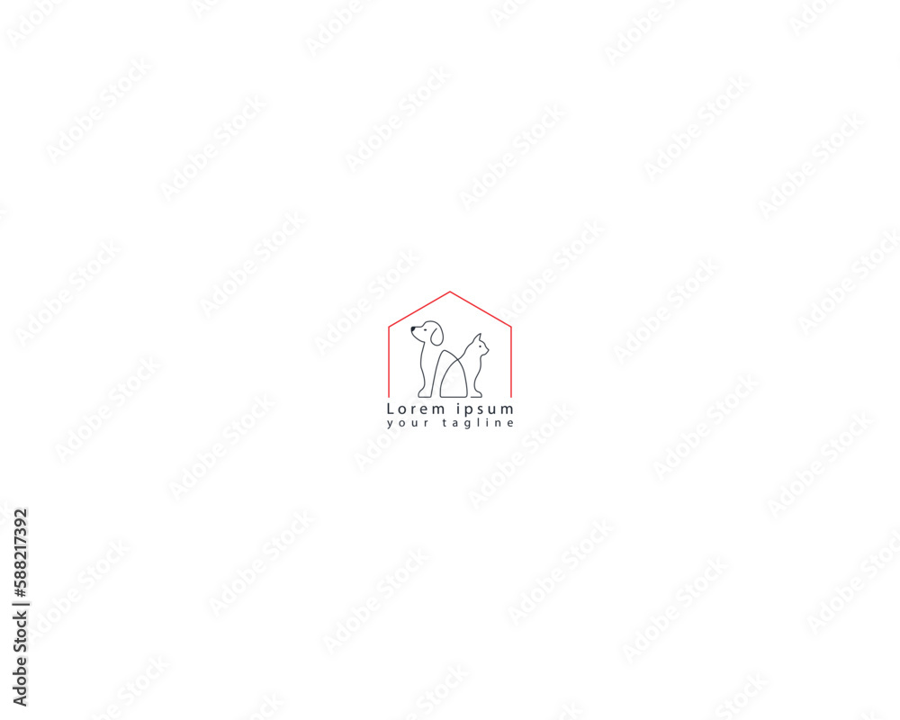 Dog and cat logo design template vector, line of pet logo design suitable for pet shop, store, cafe, business, hotel, veterinary clinic, Domestic animals vector illustration logotype, sign, symbol. Dog and cat logo design template vector, line of pet logo design suitable for pet shop, store, cafe, business, hotel, veterinary clinic, Domestic animals vector illustration logotype, sign, symbol.