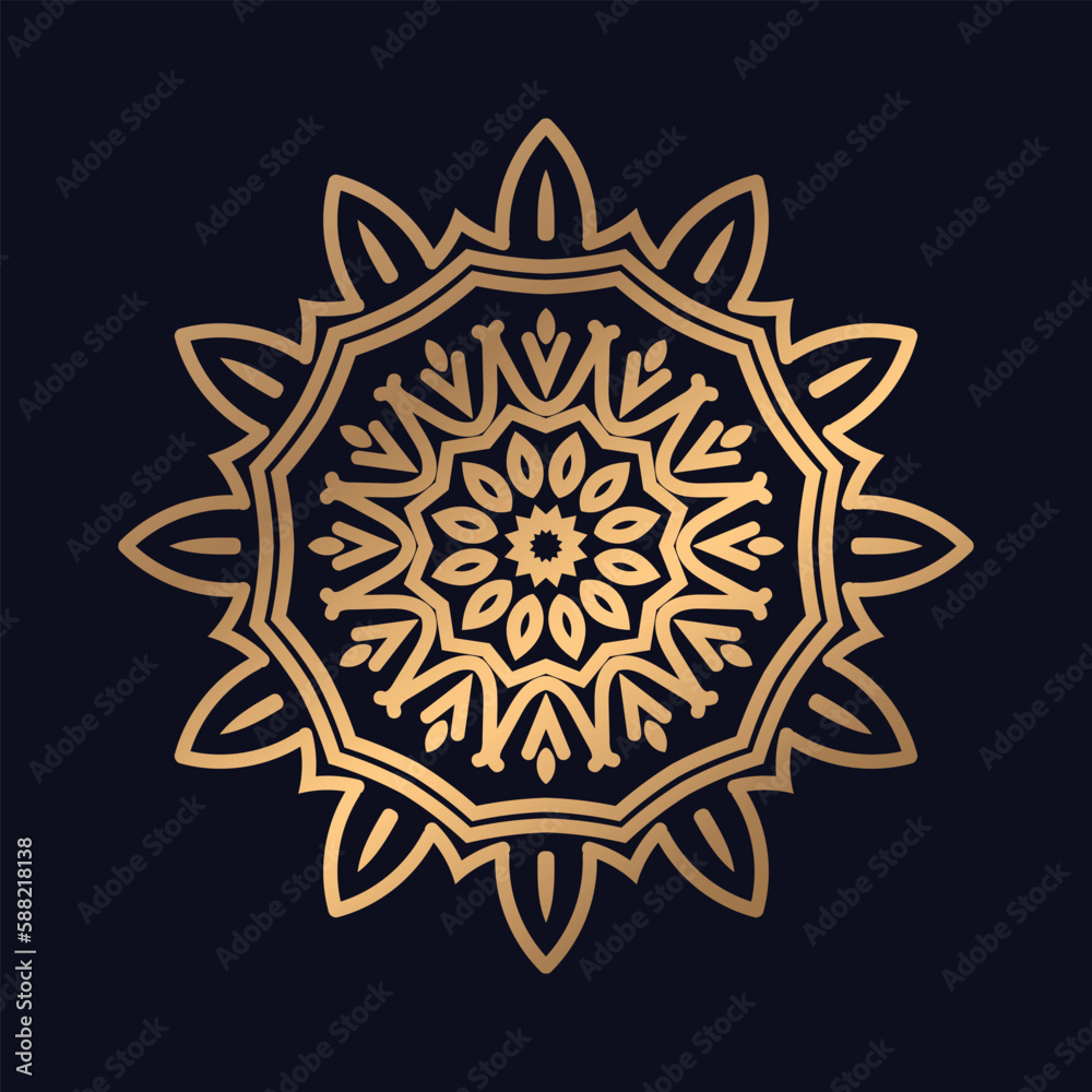 Abstract golden mandala design
