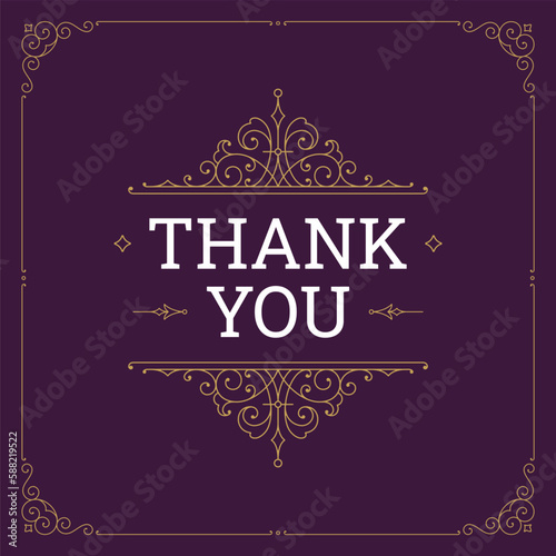 Wallpaper Mural Thank you antique premium dark card curly ornate vintage line design template vector Torontodigital.ca