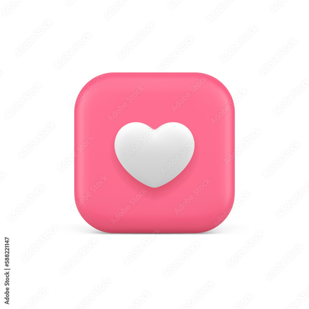 Like button 3d icon social media network favorite vote cyberspace evaluation realistic vector