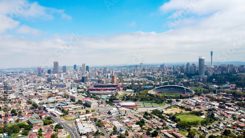 aerial view of johannesburg up high photo