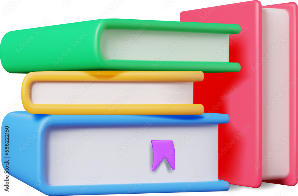 3D Stack of Closed Books 3D Stack of Closed Books