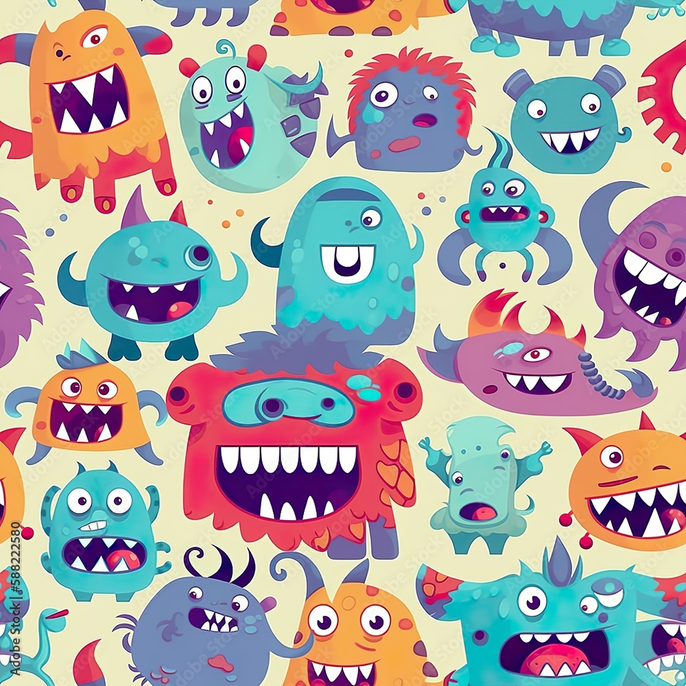 Obraz premium Monster Illustration Muster