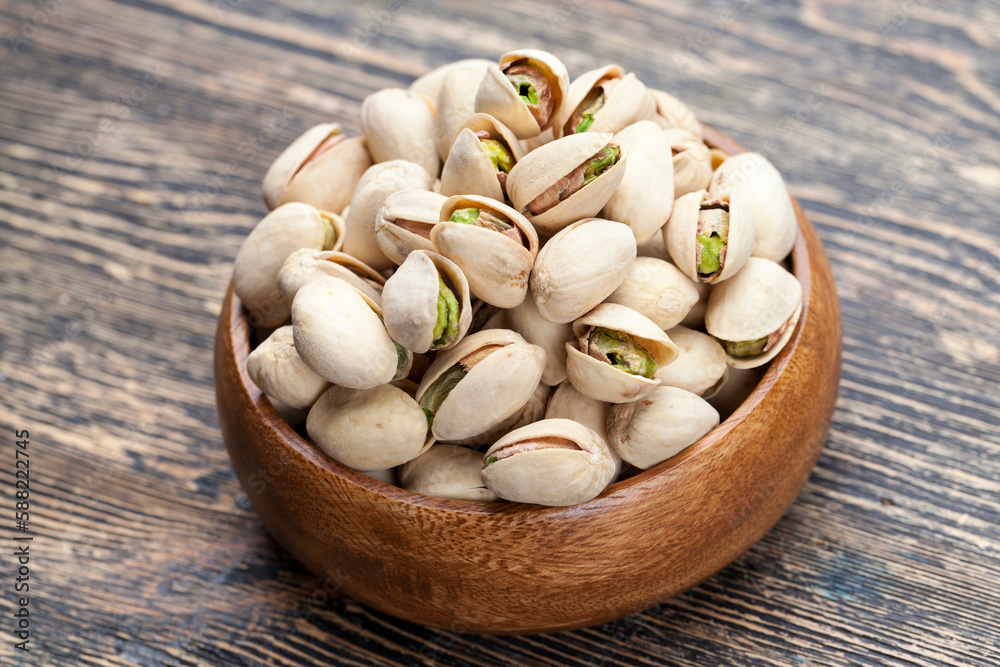 peeled pistachio nuts close-up on the table peeled pistachio nuts close-up on the table