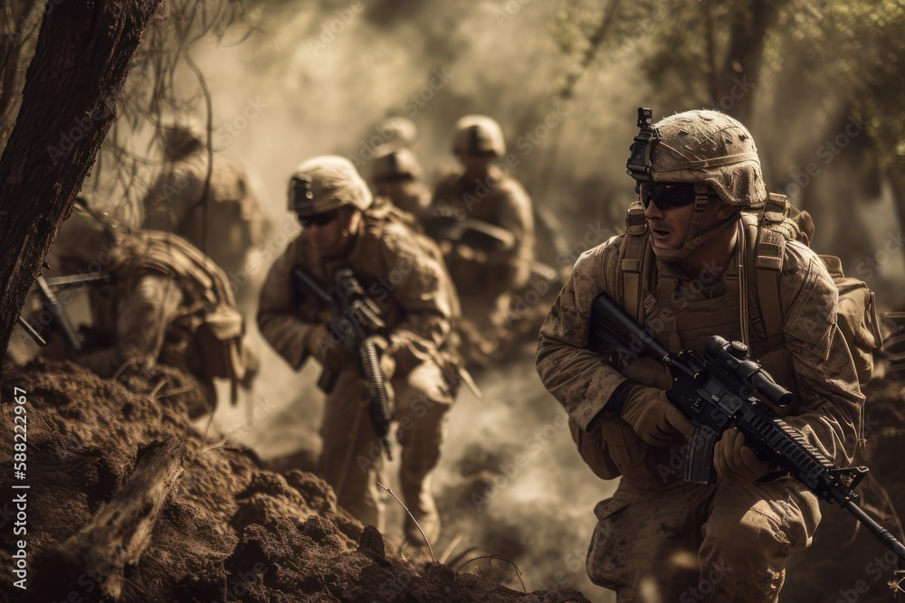 U.S. marines in action, generative AI U.S. marines in action, generative AI