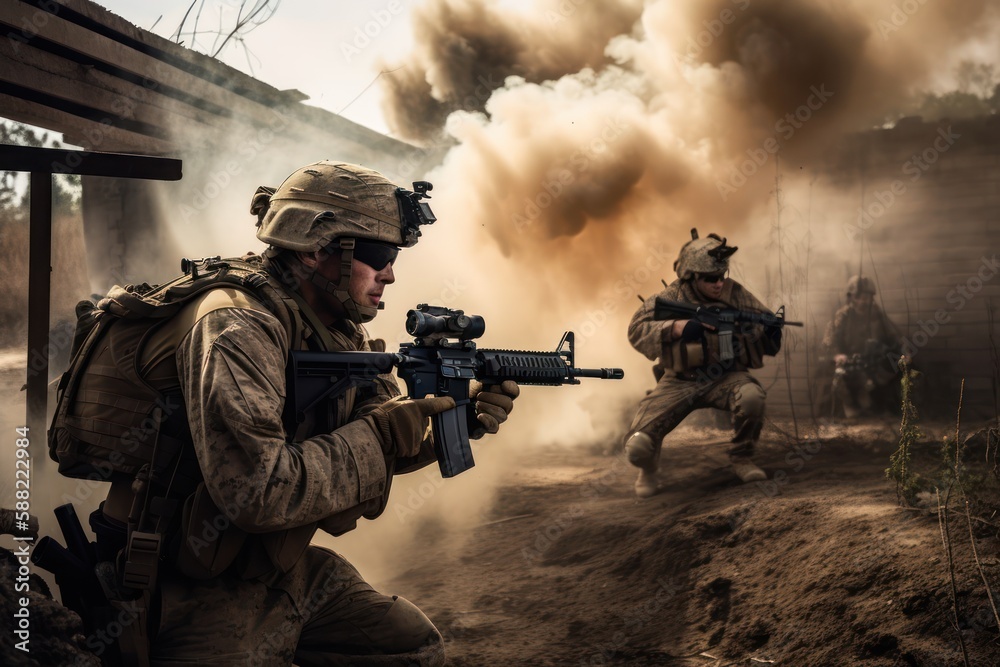 U.S. marines in action, generative AI U.S. marines in action, generative AI
