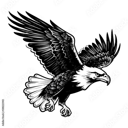 Eagle vector, isolated on white background, eagle icon illustration isolated vector sign symbol, vector illustration.