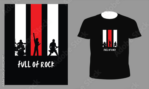 Black White and Red Concert Band T-shirt Design, t-shirt and apparel trendy design, elegant and classic design source, vectors for T-shirts designs, graphics resource for t shirt, 