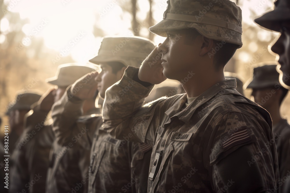 u.s. soldiers saluting, generative AI u.s. soldiers saluting, generative AI