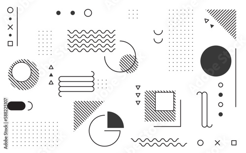 Abstract black geometrical lines system for system artwork. Minimal style of decoration background.