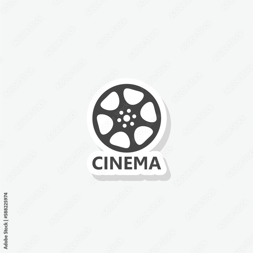 Cinema film reel sticker icon