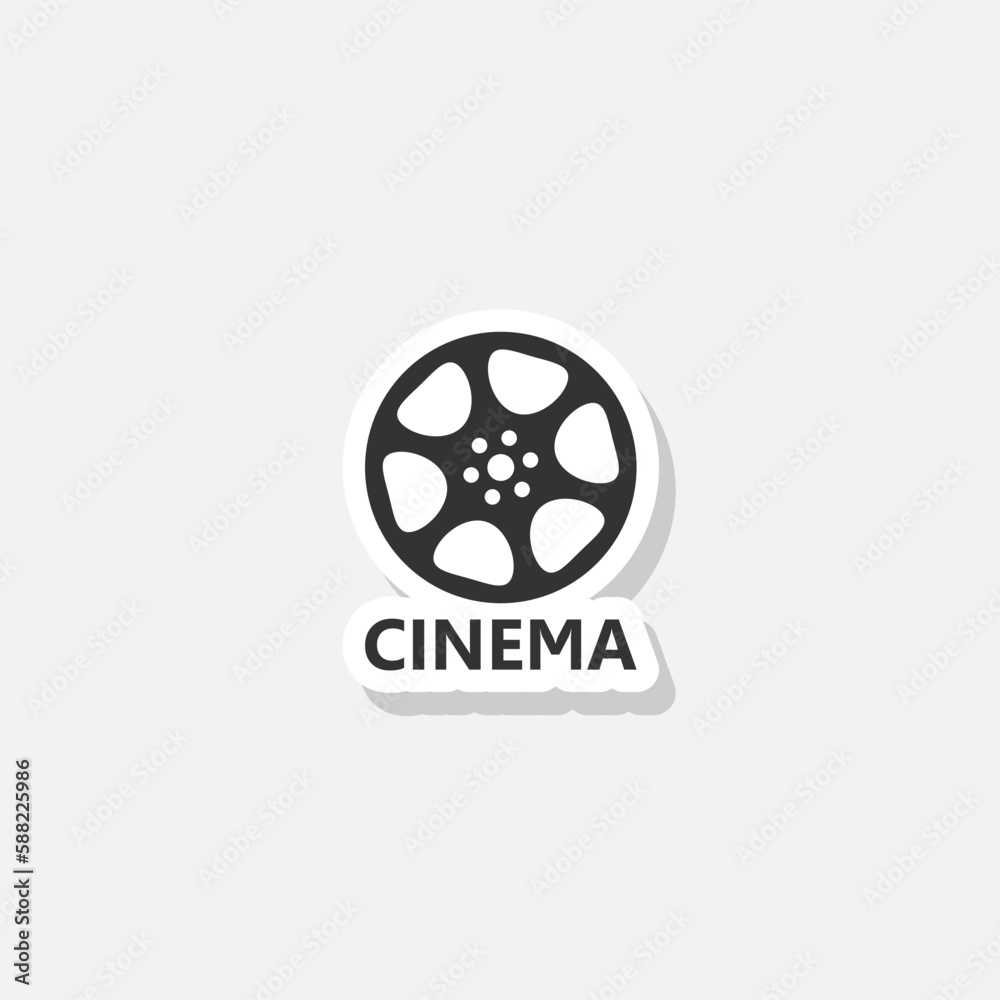 Cinema film reel sticker icon