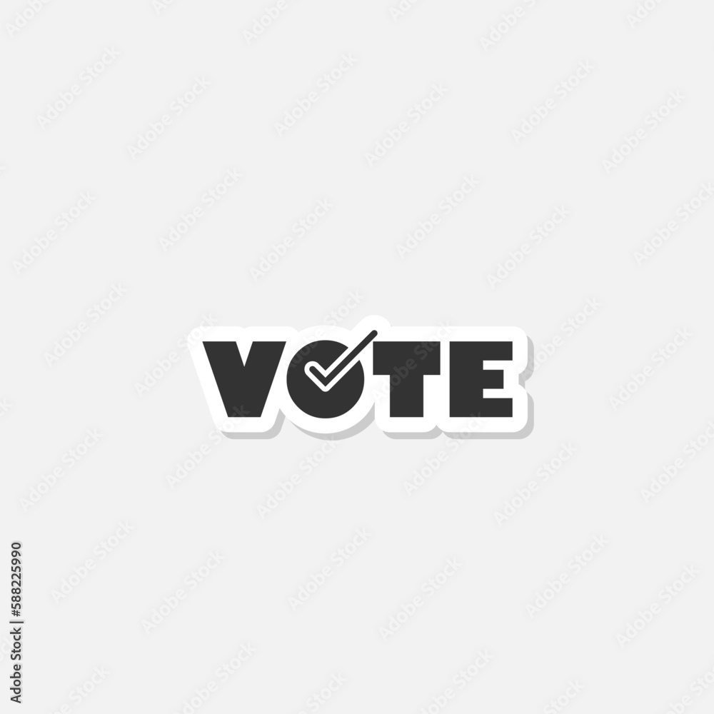 Vote sticker icon isolated on white Vote sticker icon isolated on white
