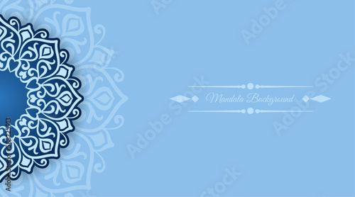 blue background with ornamental mandala
