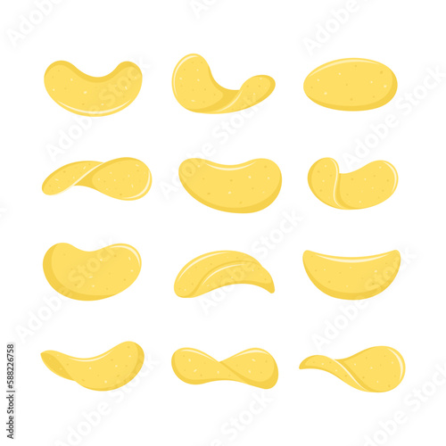Potato chips design illustration collection