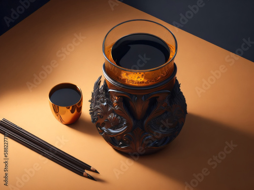 coffee pot. AI illustration