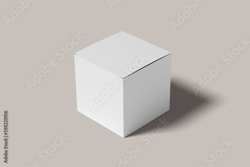 Square box blank mockup