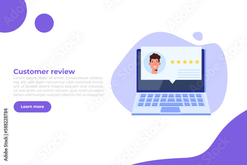Customer review, Usability Evaluation, Feedback, Rating system iconcept. Vector illustration