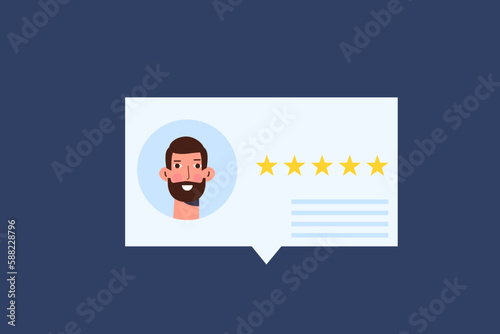 Customer review, Usability Evaluation,  Feedback,  Rating system iconcept. Vector illustration