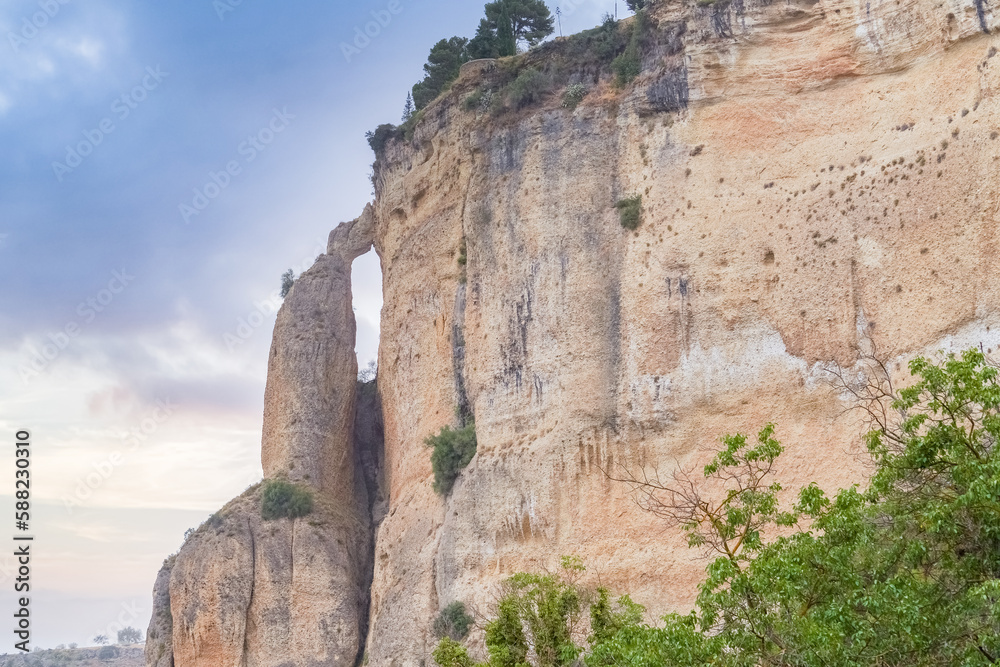 rock formation known as asa de la caldera in Ronda,Malaga,Spain