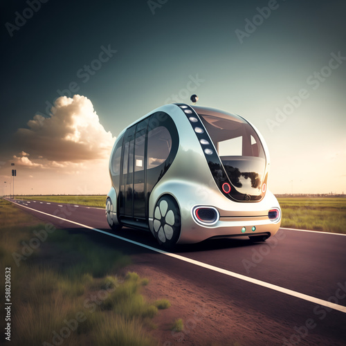 AI生成による未来の自動走行車、Generative AI
