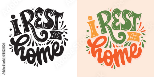 Cute hand drawn doodle lettering postcard, t-shirt design art, mug print, poster art.